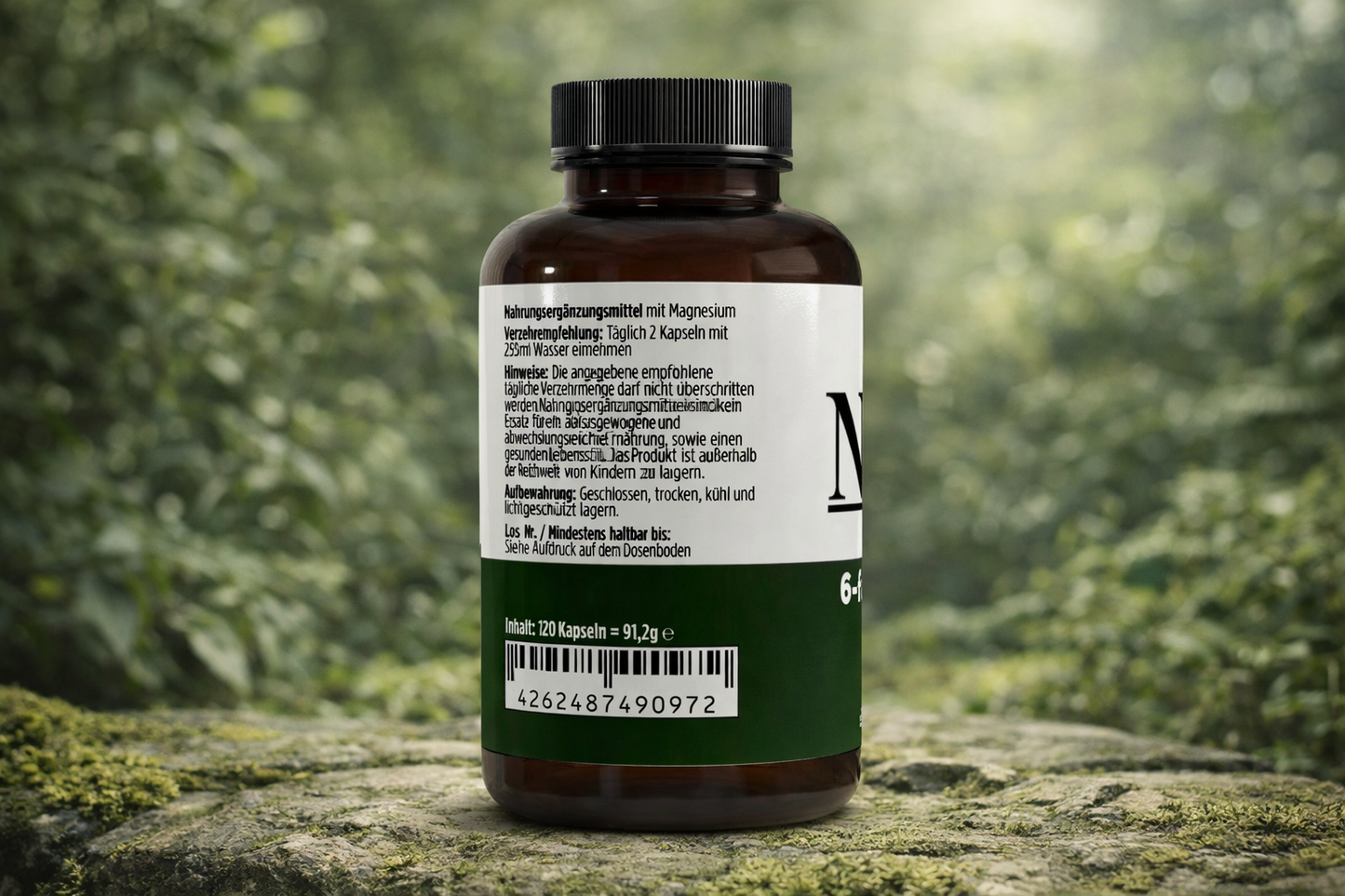 Magnesium 6x Komplex + B6 - 120 vegane Kapseln